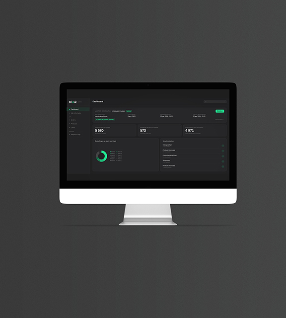 Dashboard van het API-platform van OCS op een desktopscherm